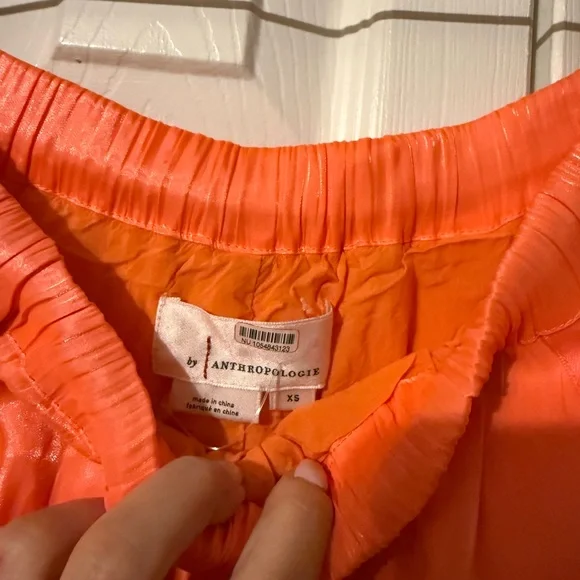 Anthropologie Satin parachute Tiered Maxi Skirt in Bright Coral - Picture 6 of 7